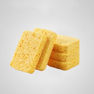 Natural wood pulp sponge
